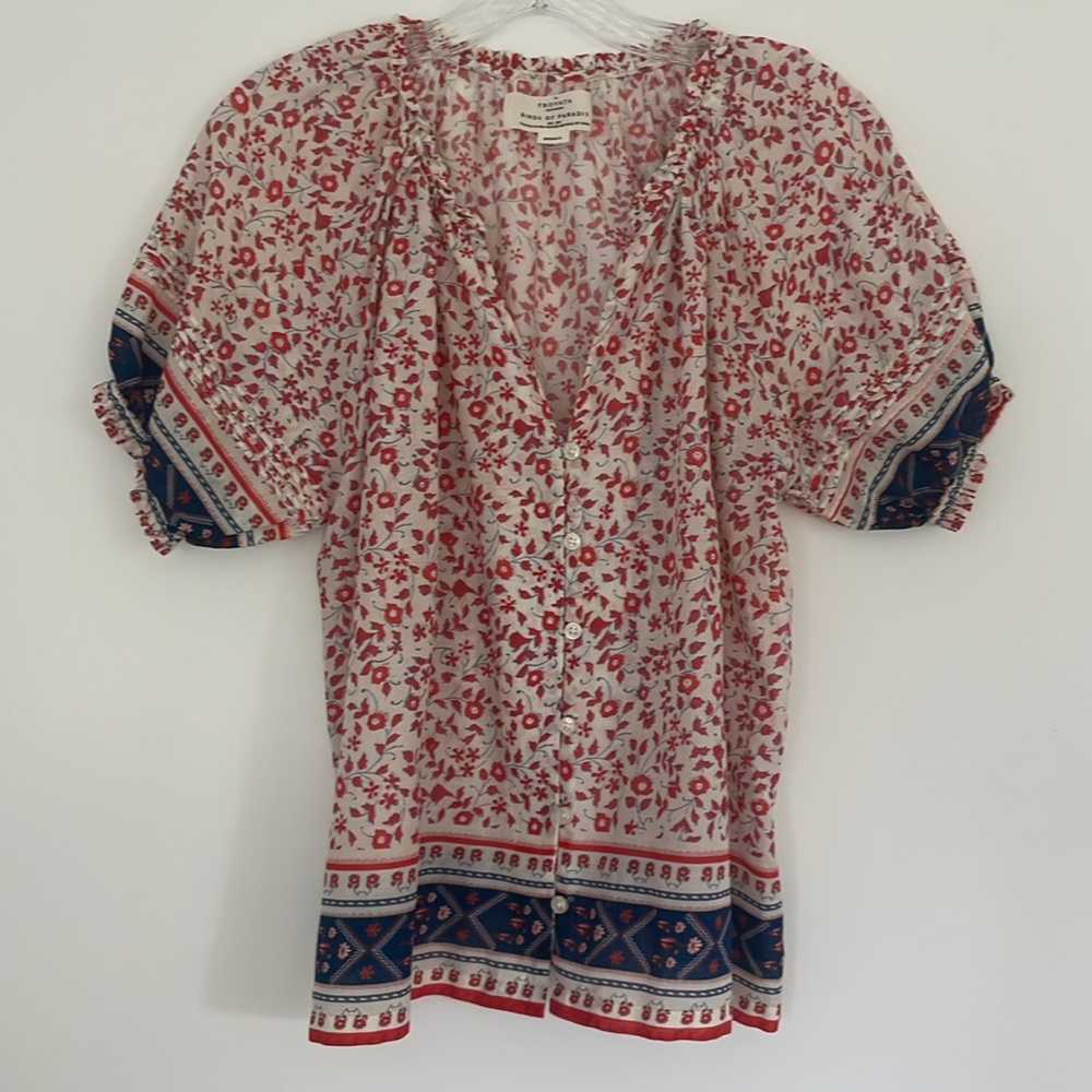 Trovata Birds of Paradise June Floral Blouse, Size Small